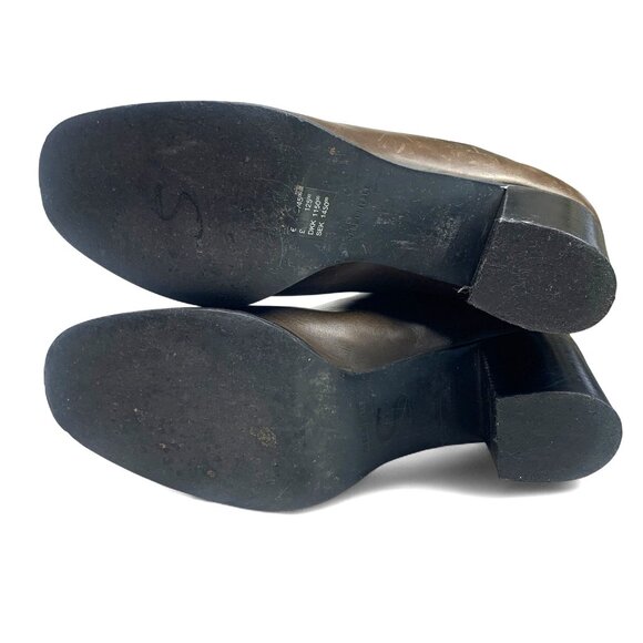 & Other Stories Brown Leather Mid-Calf Heeled Boots Size EU41 US10/10.5 - Picture 5 of 8